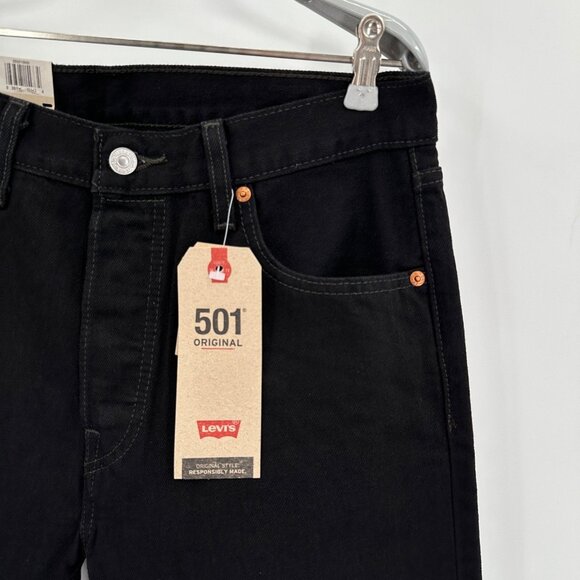 Levi's Men's 501 Jeans in Black size 33x29 100% Cotton Original Fit Straight Leg - Picture 3 of 11